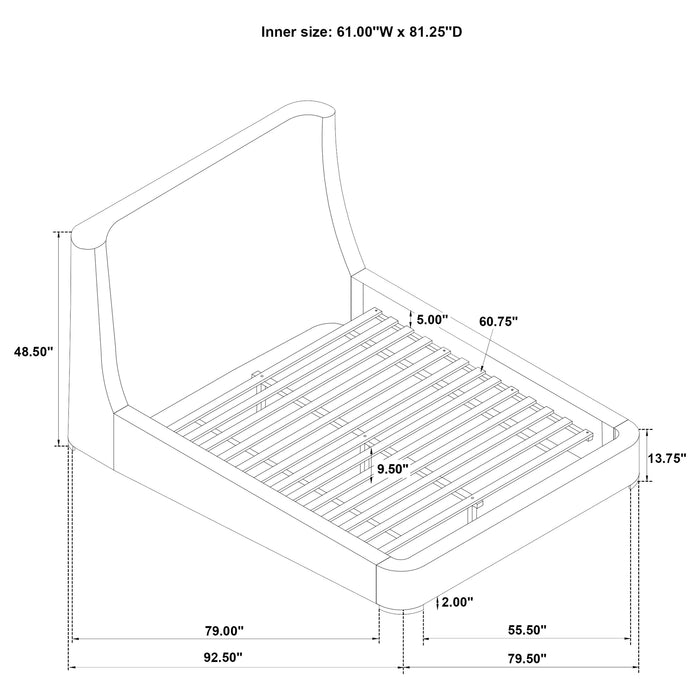 Rennes Wingback Platform Bed