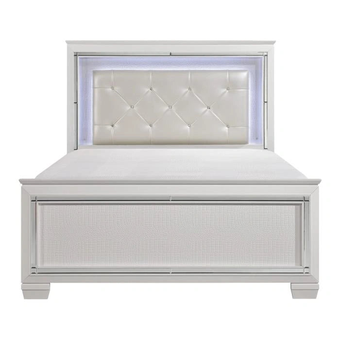Allura King Panel Bed in White