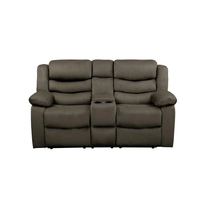 Discus Double Reclining Loveseat in Brown 9526BR-2
