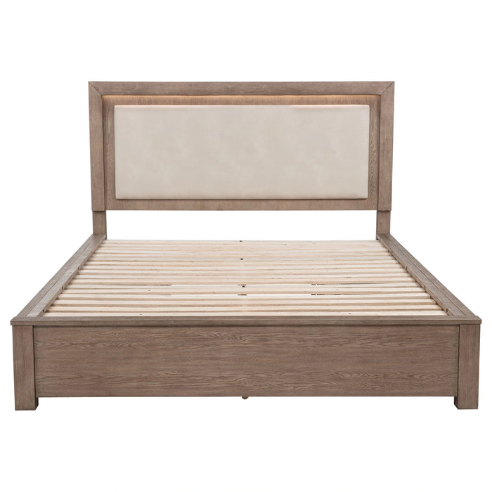 Kenora Panel Platform Storage Bed with LED Lighting