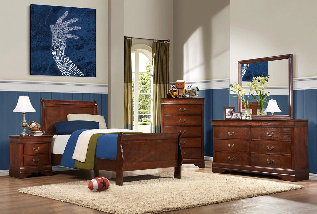 Mayville Twin Sleigh in Brown Cherry 2147T-1 - Furniture Max (Falls Church,VA) *