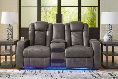 Fyne-Dyme Power Reclining Loveseat with Console - Furniture Max (Falls Church,VA) *