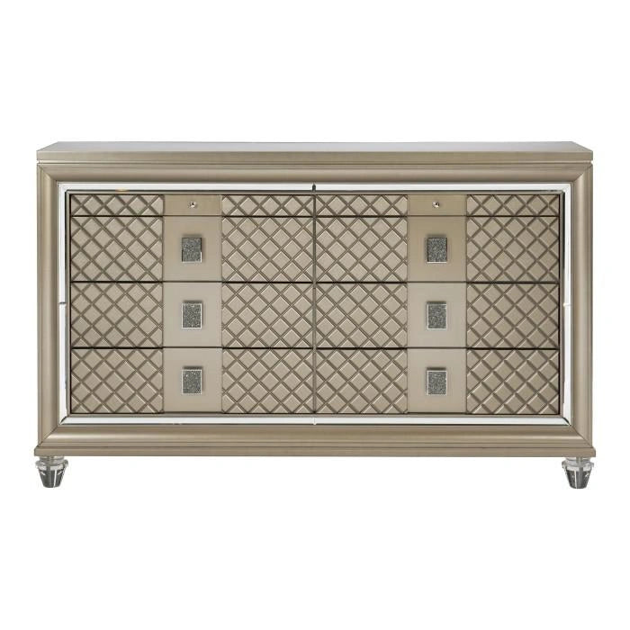 Loudon 8 Drawer Dresser in Champagne Metallic 1515-5