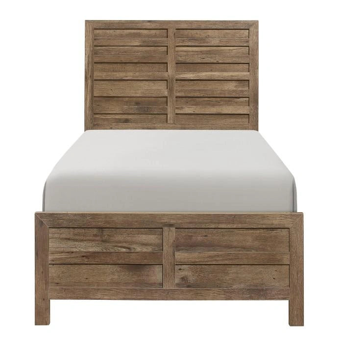Mandan Twin Panel Bed in Weathered Pine 1910T-1*