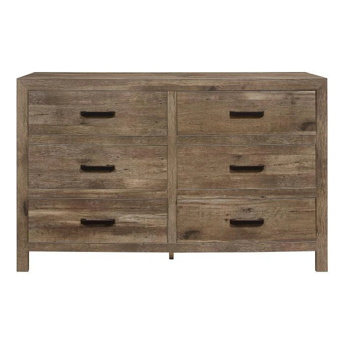 Mandan 6 Drawer Dresser in Weathered Pine 1910-5