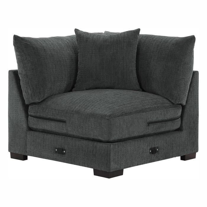 Worchester Corner Seat in Gray 9857DG-CR