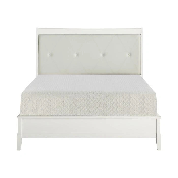 Cotterill Queen Upholstered Sleigh Bed in Antique White 1730WW-1*