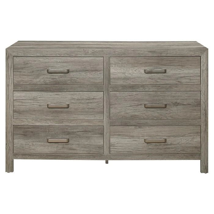 Mandan 6 Drawer Dresser in Weathered Gray 1910GY-5