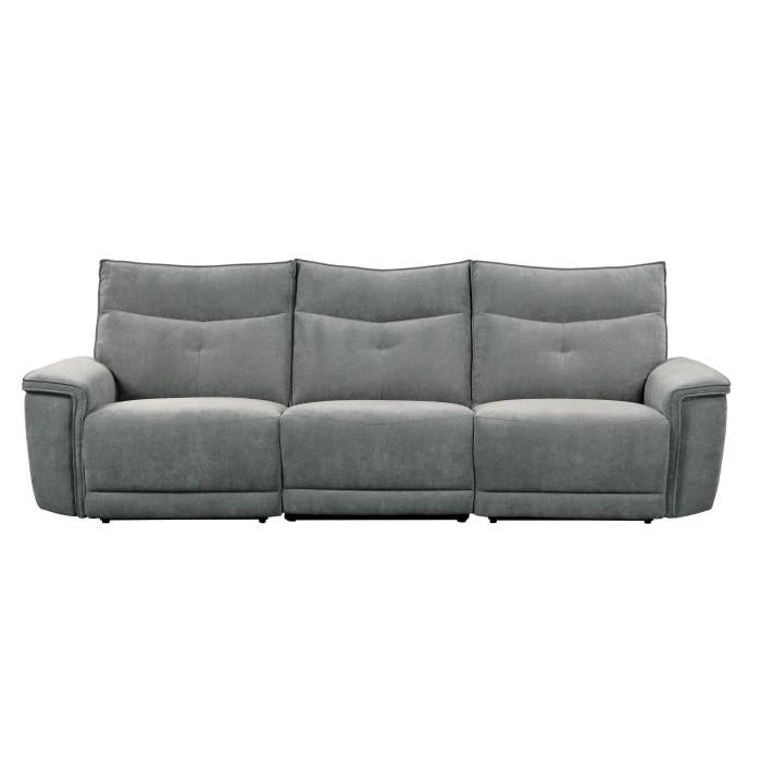 Tesoro Power Double Reclining Sofa w/ Power Headrests in Dark Gray