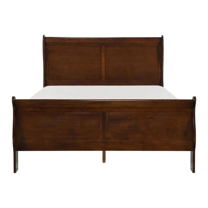 Mayville Queen Sleigh Bed in Brown Cherry - Furniture Max (Falls Church,VA) *