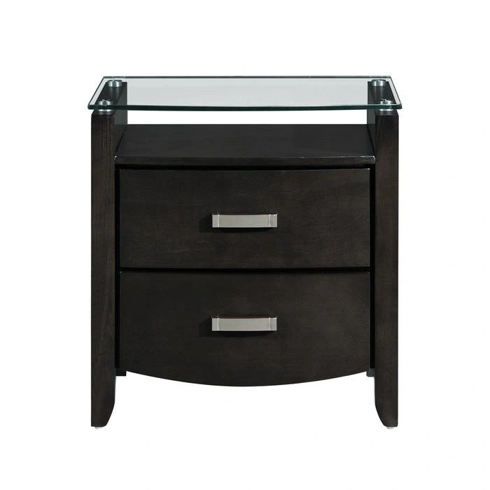 Lyric 2 Drawer Nightstand in Brownish Gray 1737NGY-4