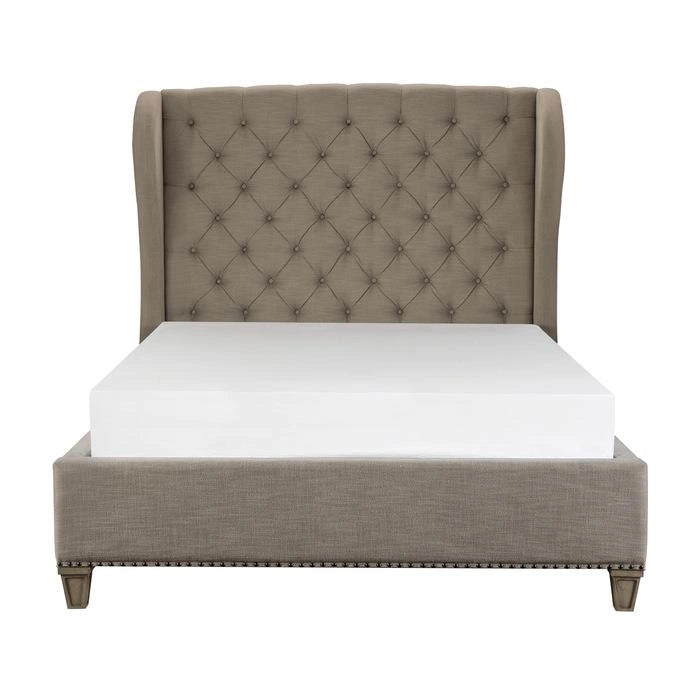 Vermillion Queen Upholstered Panel Bed in Gray 5442-1*