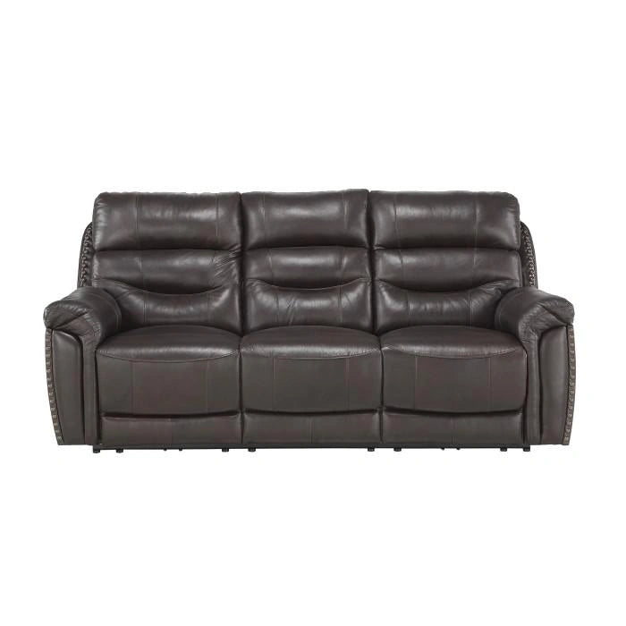 Lance Power Double Reclining Sofa with Power Headrests in Brown
