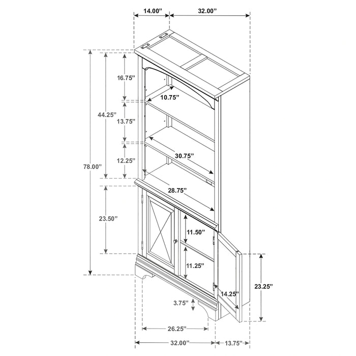 Hartshill Bookcase with Cabinet