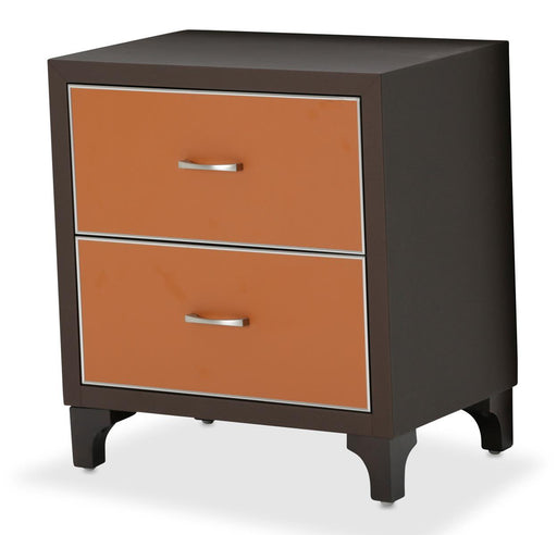 21 Cosmopolitan 2 Drawer Nightstand in Orange/Umber - Furniture Max (Falls Church,VA) *