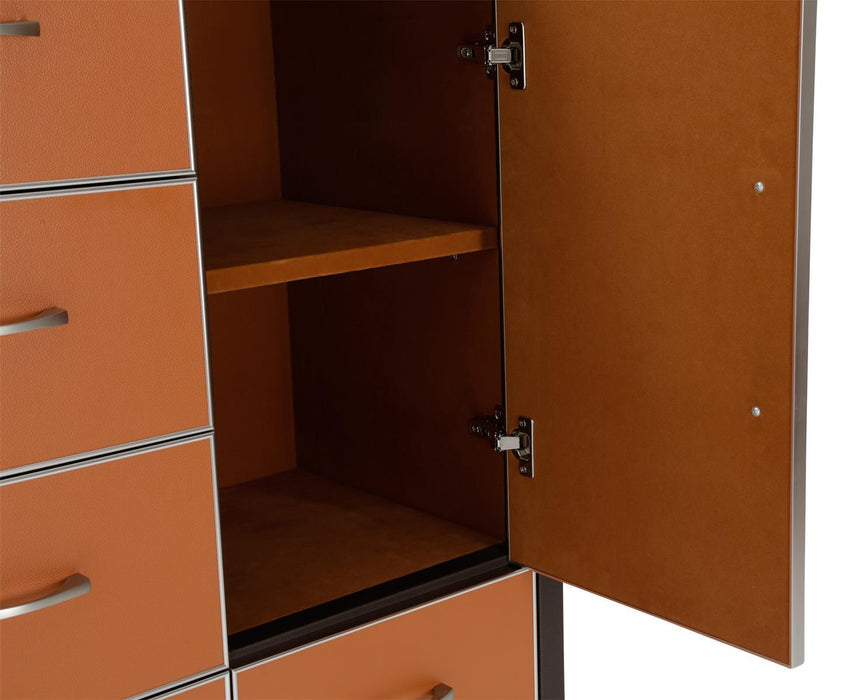 21 Cosmopolitan 6 Drawer Chest in Orange/Umber - Furniture Max (Falls Church,VA) *