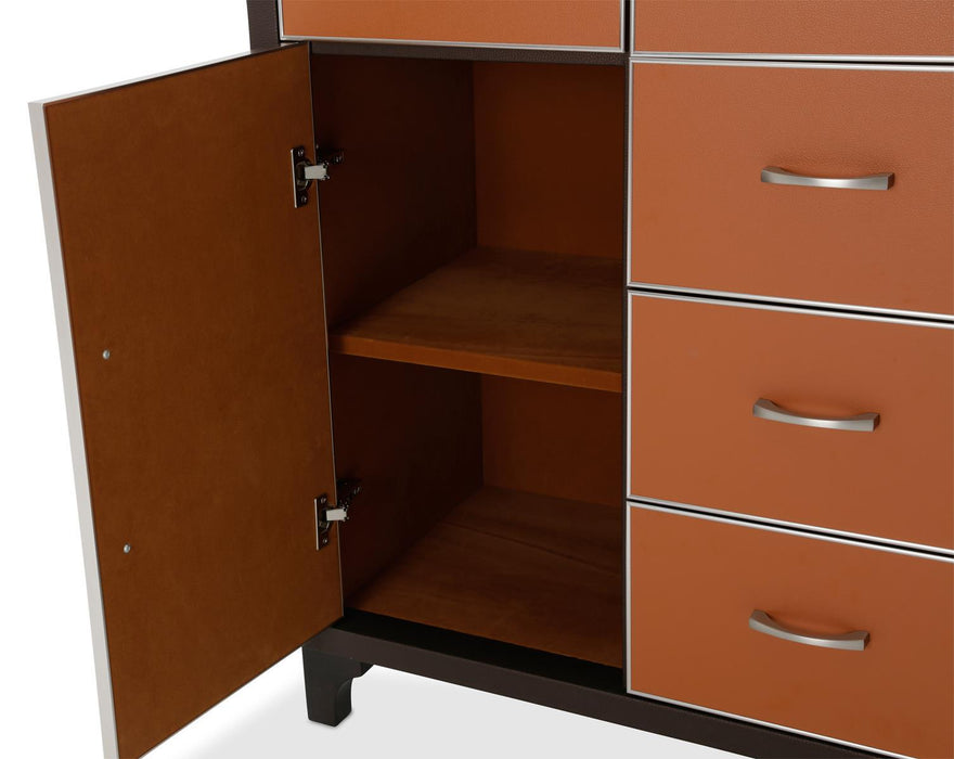21 Cosmopolitan 6 Drawer Chest in Orange/Umber - Furniture Max (Falls Church,VA) *