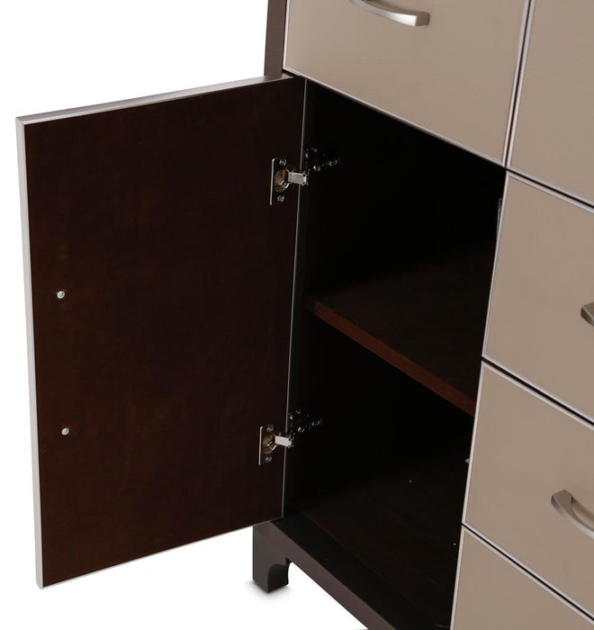 21 Cosmopolitan 6 Drawer Chest in Taupe/Umber - Furniture Max (Falls Church,VA) *