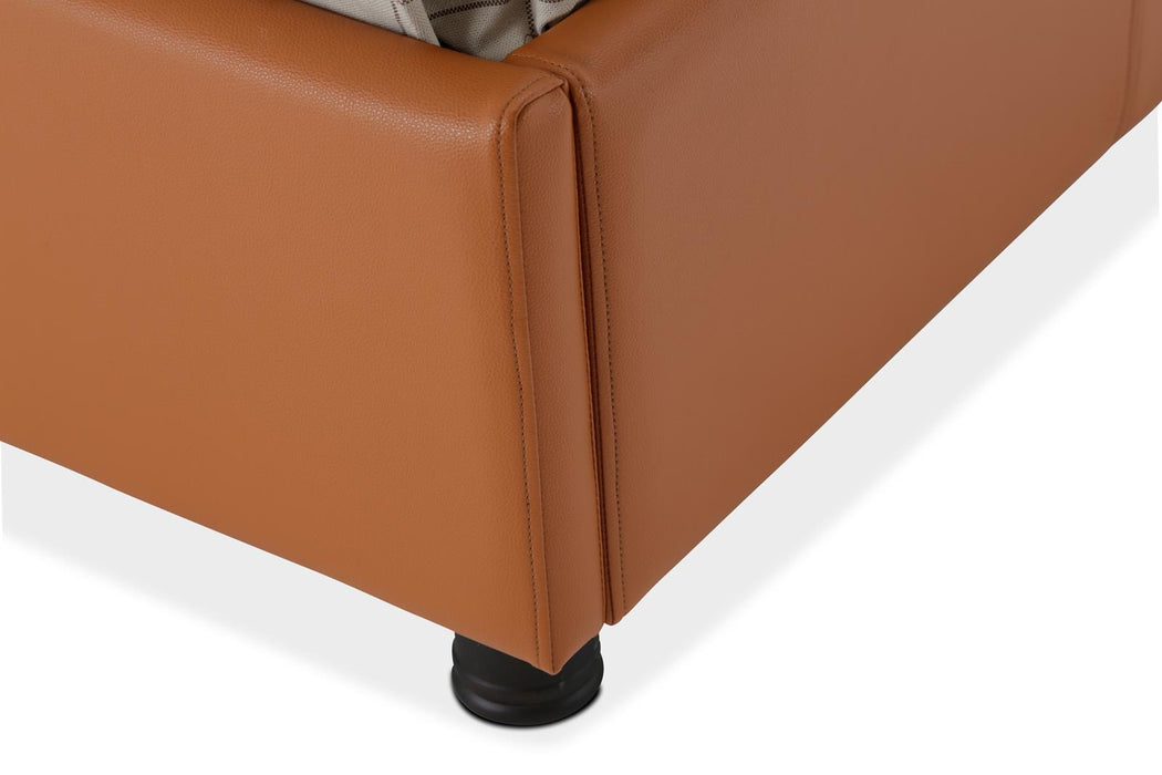 21 Cosmopolitan California King Upholstered Tufted Bed in Orange/Umber - Furniture Max (Falls Church,VA) *