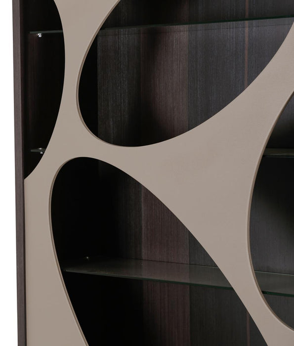 21 Cosmopolitan Curio Side Cabinet in Taupe/Umber - Furniture Max (Falls Church,VA) *