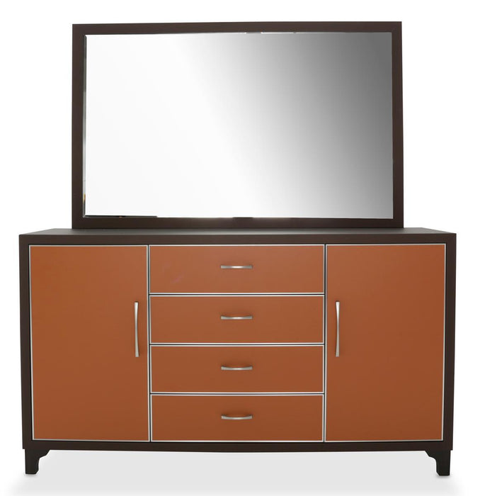 21 Cosmopolitan Mirror in Orange/Umber - Furniture Max (Falls Church,VA) *