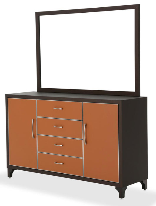 21 Cosmopolitan Mirror in Orange/Umber - Furniture Max (Falls Church,VA) *