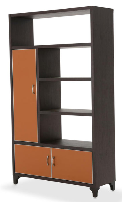 21 Cosmopolitan Left Bookcase in Umber/Orange - Furniture Max (Falls Church,VA) *