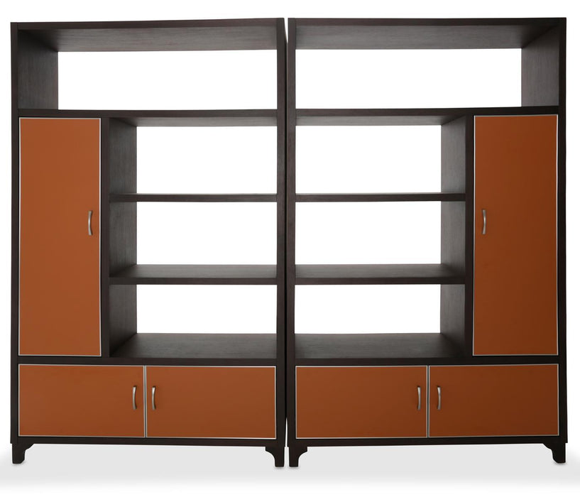 21 Cosmopolitan Left Bookcase in Umber/Orange - Furniture Max (Falls Church,VA) *