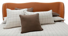 21 Cosmopolitan Queen Upholstered Wing Bed in Orange - Furniture Max (Falls Church,VA) *