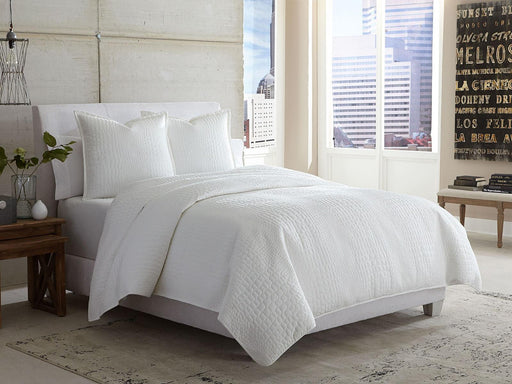 Ashworth 3-pc King Duvet /Coverlet Set in White - Furniture Max (Falls Church,VA) *