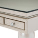 Glimmering Heights 2pc Writing Desk w/Glass Top in Ivory - Furniture Max (Falls Church,VA) *