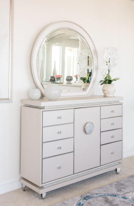 Glimmering Heights Upholstered Dresser in Ivory - Furniture Max (Falls Church,VA) *