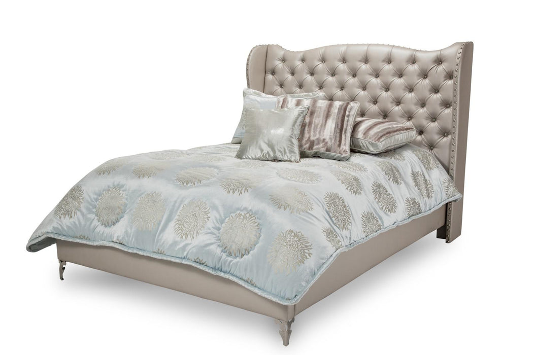 Hollywood Loft King Upholstered Platform Bed in Frost - Furniture Max (Falls Church,VA) *