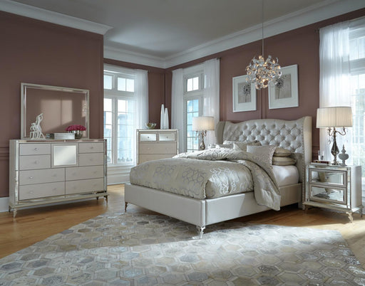 Hollywood Loft Queen Upholstered Platform Bed in Frost - Furniture Max (Falls Church,VA) *