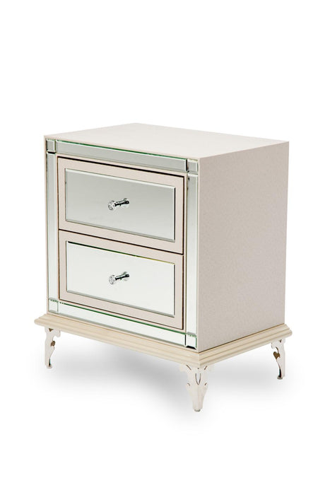 Hollywood Loft Upholstered Nightstand in Frost - Furniture Max (Falls Church,VA) *