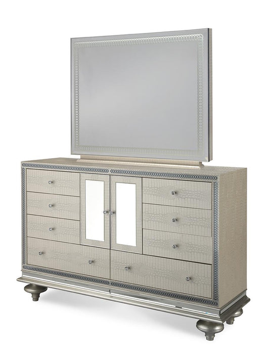 Hollywood Swank Upholstered Dresser in Crystal Croc - Furniture Max (Falls Church,VA) *