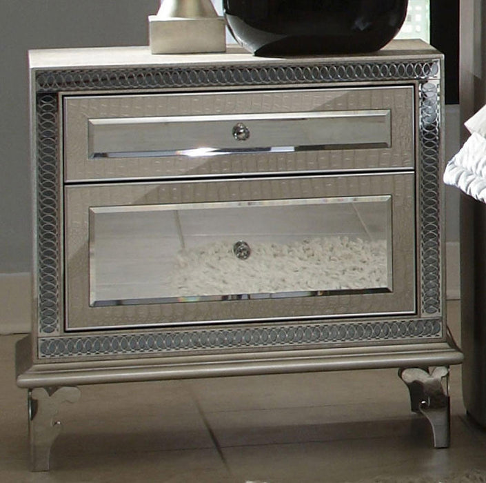 Hollywood Swank Upholstered Nightstand in Crystal Croc - Furniture Max (Falls Church,VA) *
