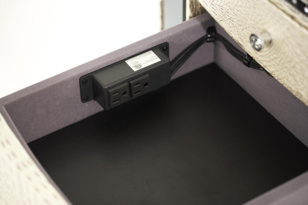 Hollywood Swank Upholstered Vanity in Crystal Croc - Furniture Max (Falls Church,VA) *