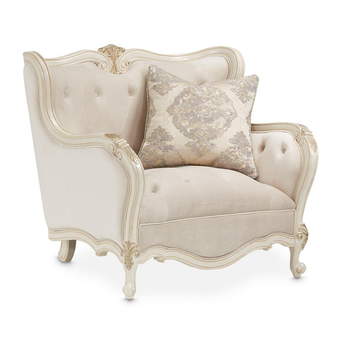 Lavelle Melange Wood Trim Chair and a Half in Ivory Classic Pearl - Furniture Max (Falls Church,VA) *