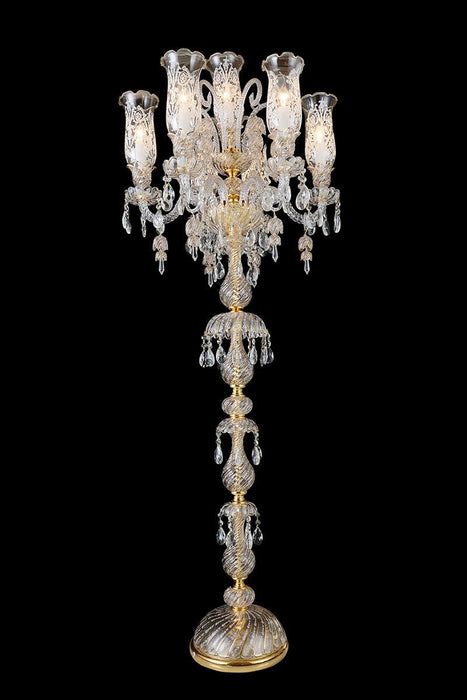 Lighting Garnier 7 Light Floor Lamp in Clear and Gold - Furniture Max (Falls Church,VA) *