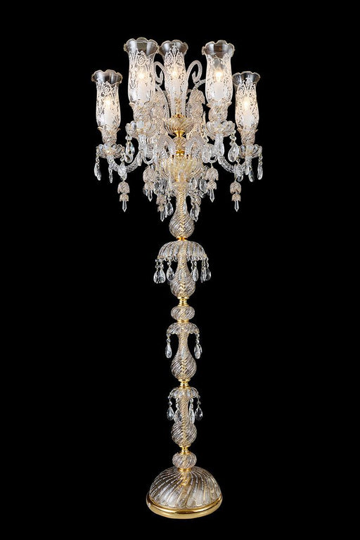 Lighting Garnier 7 Light Floor Lamp in Clear and Gold - Furniture Max (Falls Church,VA) *