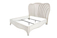 London Place Cal King Upholstered Panel Bed in Creamy Pearl - Furniture Max (Falls Church,VA) *