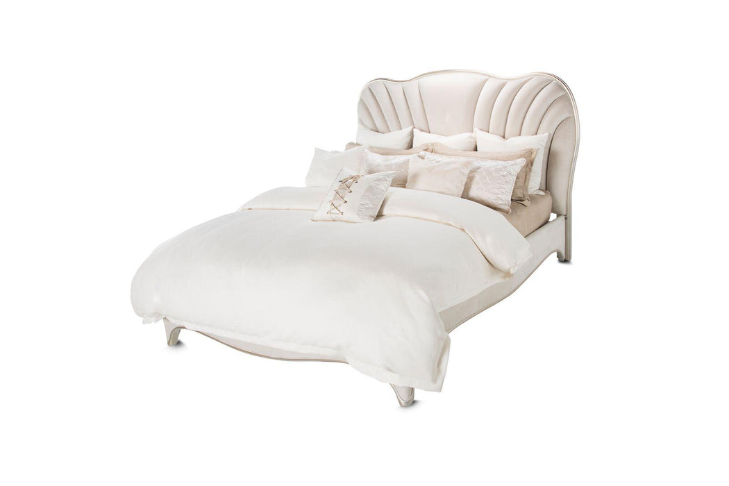 London Place King Upholstered Panel Bed in Creamy Pearl - Furniture Max (Falls Church,VA) *