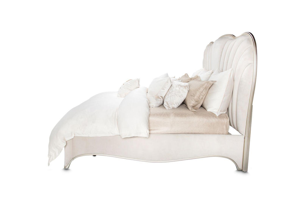 London Place King Upholstered Panel Bed in Creamy Pearl - Furniture Max (Falls Church,VA) *