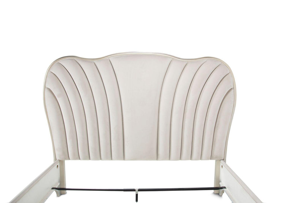 London Place King Upholstered Panel Bed in Creamy Pearl - Furniture Max (Falls Church,VA) *