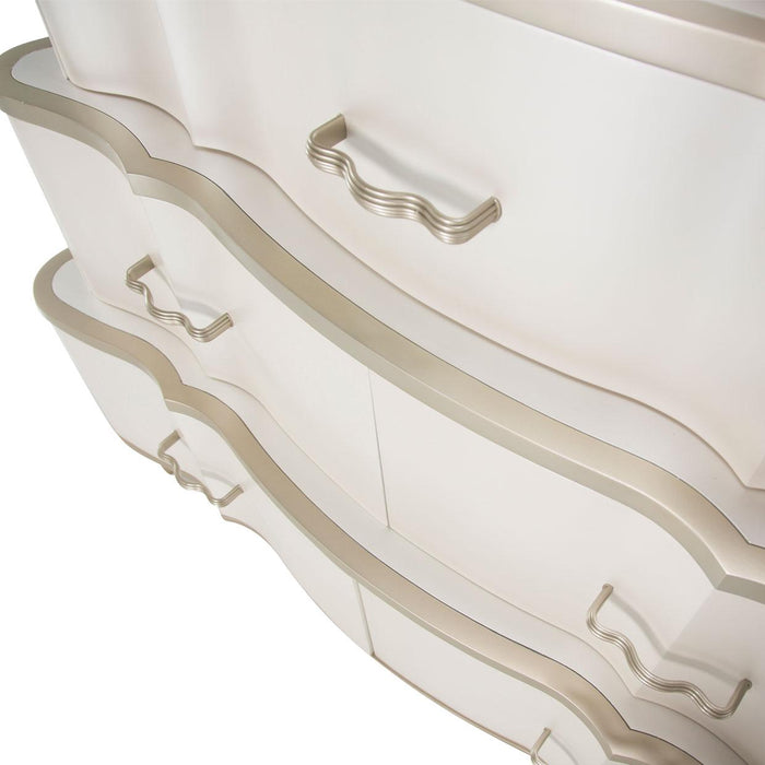 London Place Tiered 6-Drawer Chest in Creamy Pearl - Furniture Max (Falls Church,VA) *