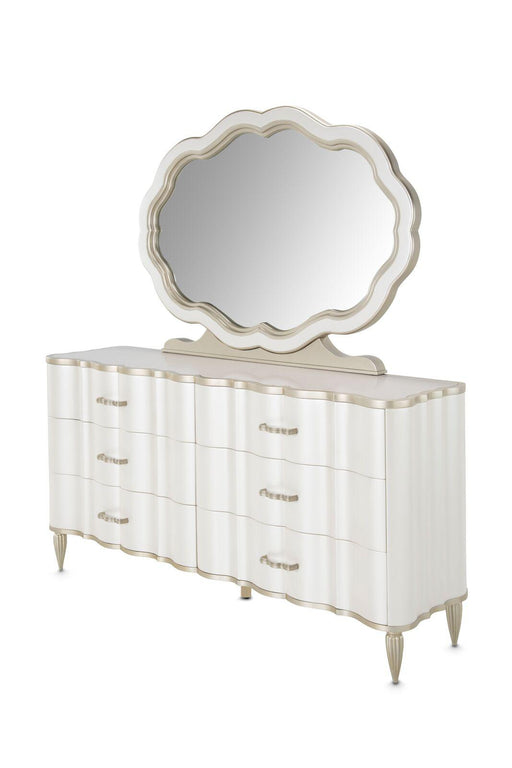 London Place Wall Mirror in Creamy Pearl - Furniture Max (Falls Church,VA) *