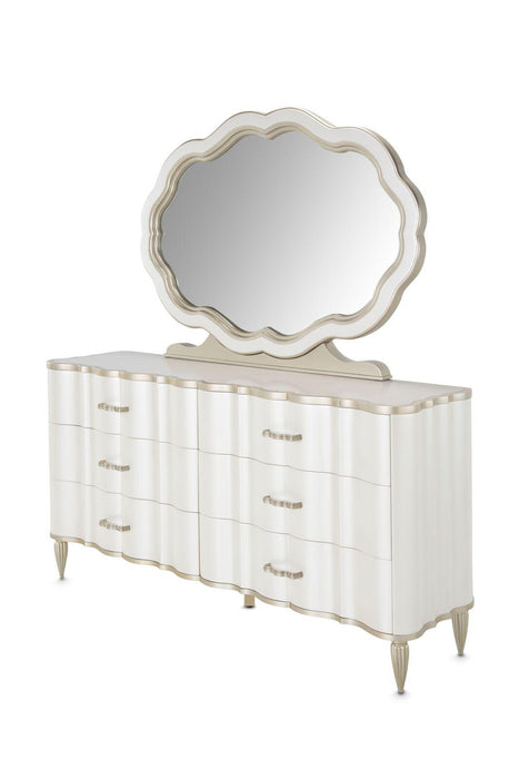 London Place Wall Mirror in Creamy Pearl - Furniture Max (Falls Church,VA) *