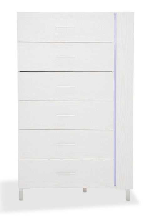Lumiere 6 Drawer Chest with LED Lights in Frost - Furniture Max (Falls Church,VA) *