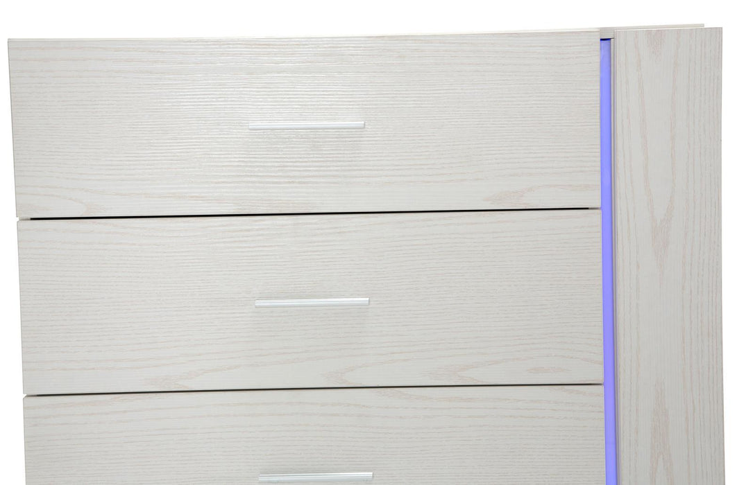 Lumiere 6 Drawer Chest with LED Lights in Frost - Furniture Max (Falls Church,VA) *